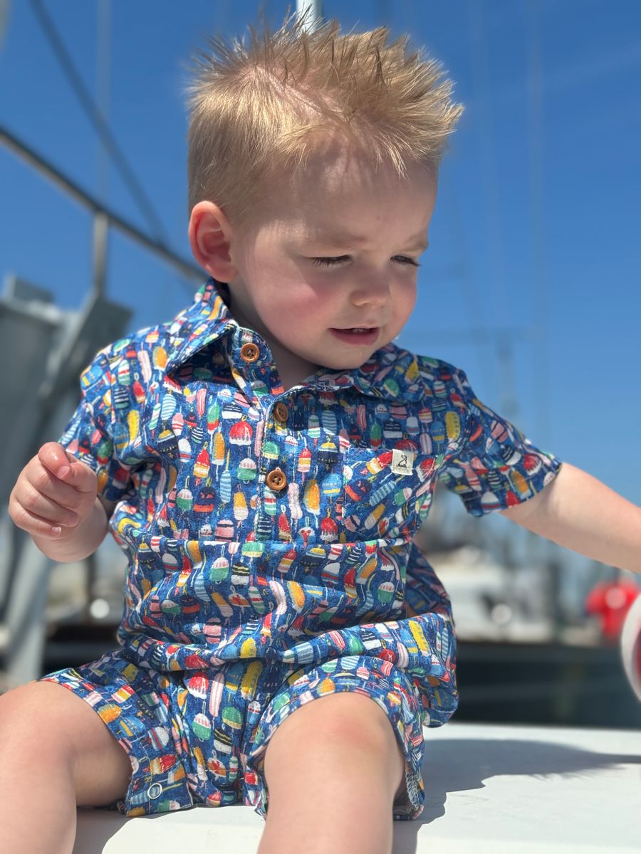 Molokai Printed Romper- Buoys