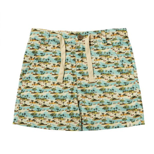 Mahalo Printed Shorts- Island Time