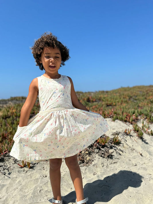 Nina Dress- Pink Meadow Flowers