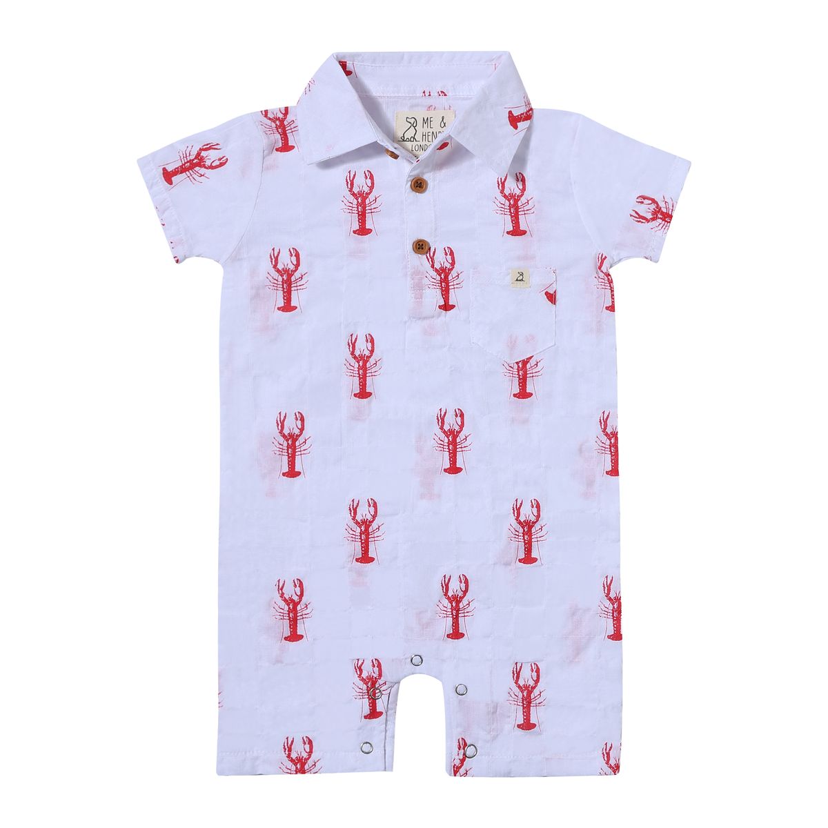 Molokai Printed Romper- Lobster