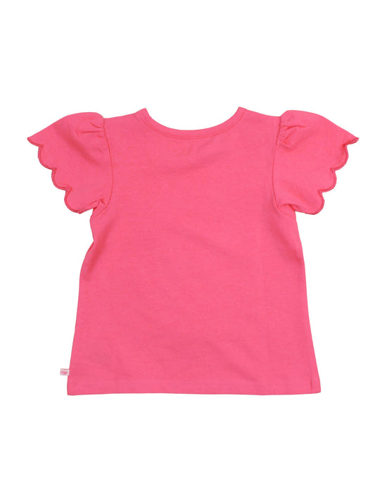 Girls Hot Pink Scallop Tee