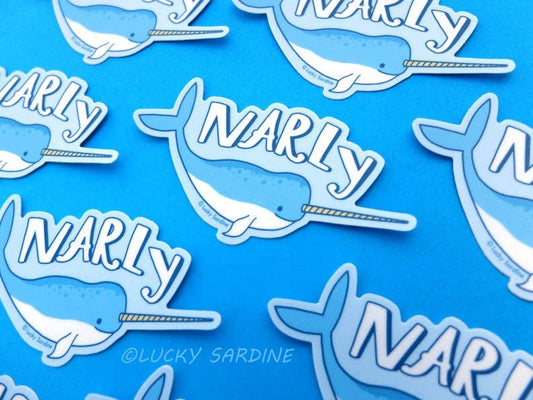 Narwhal, Narly Sea Unicorn, Whale Vinyl Sticker