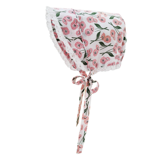 Blush Pink Poppy Baby Bonnet