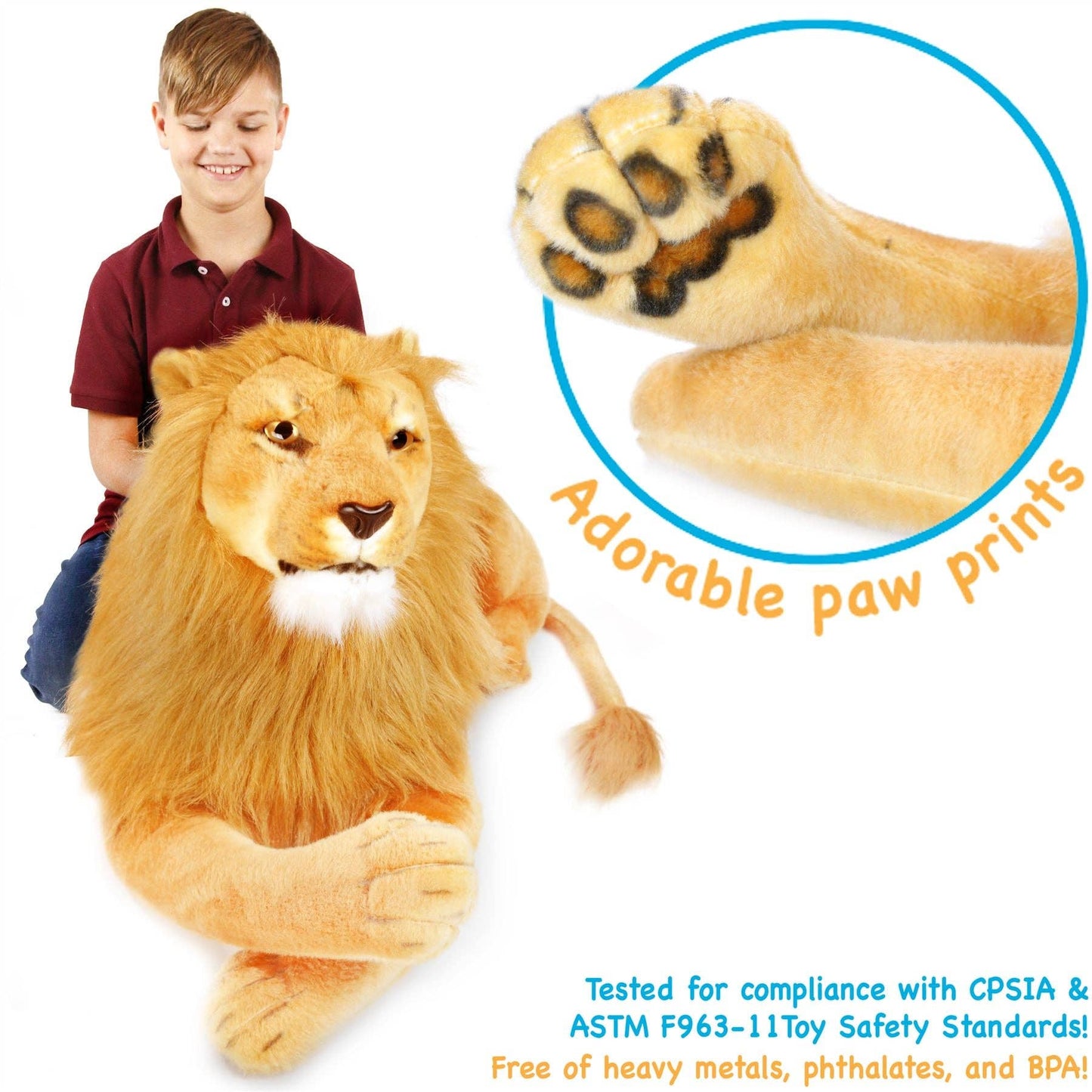 Lasodo The Lion | 39 Inch Stuffed Animal Plush
