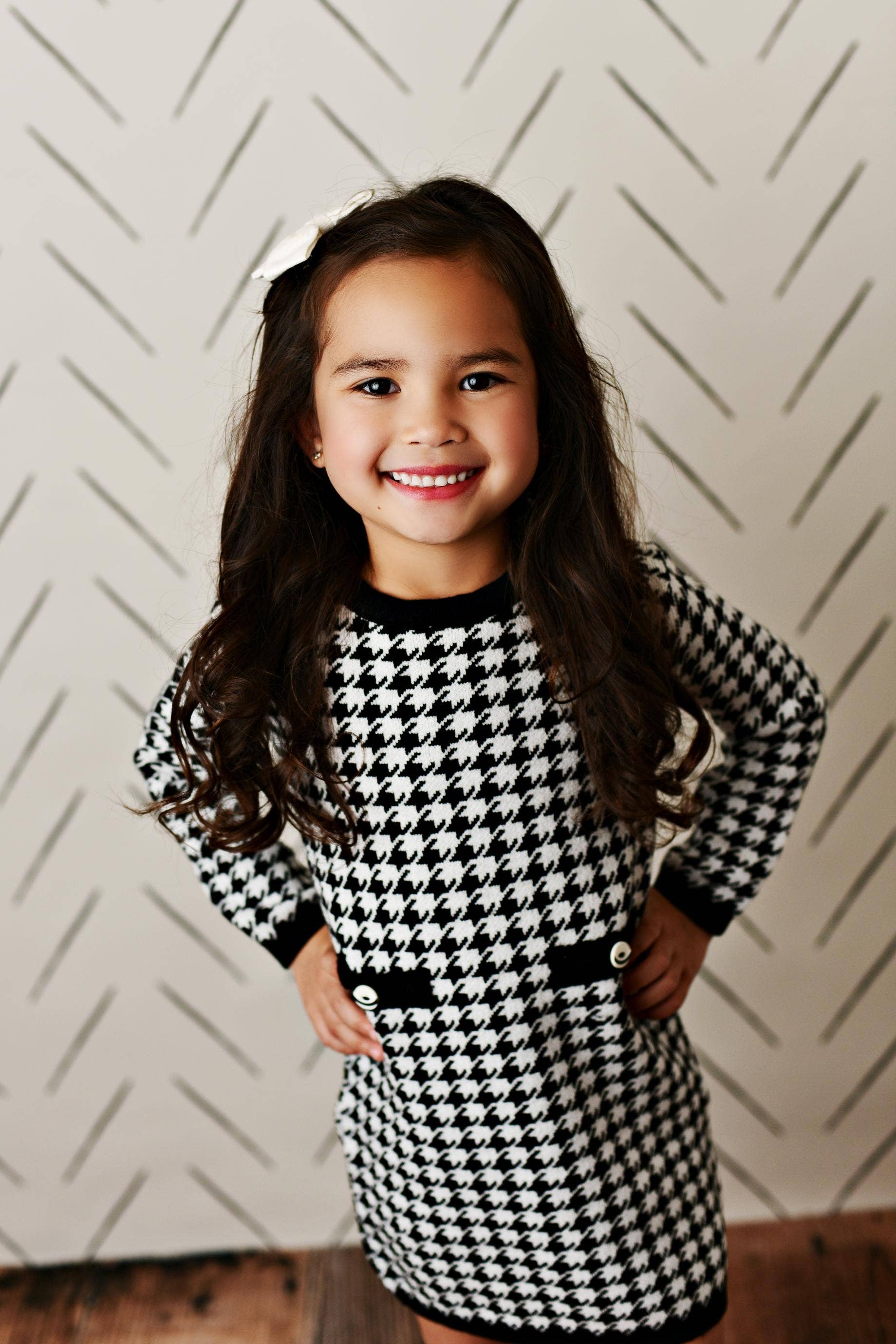 Houndstooth Check Sweater Dress – Wildflower Kids