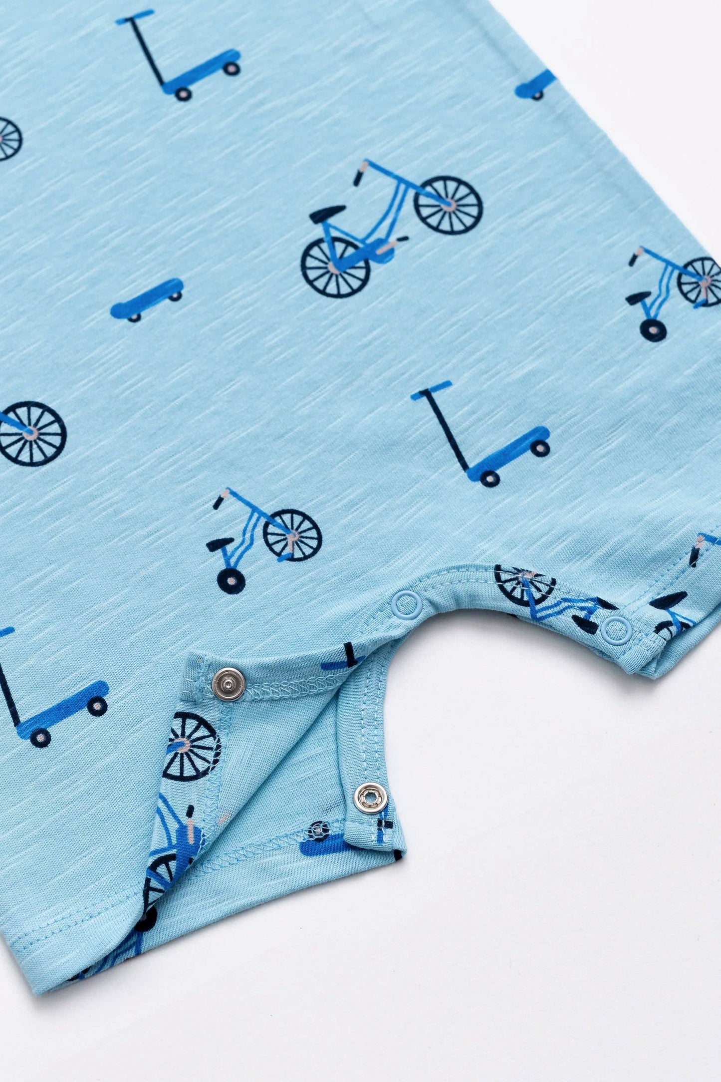 Baby Slub Shorty Romper - On Wheels