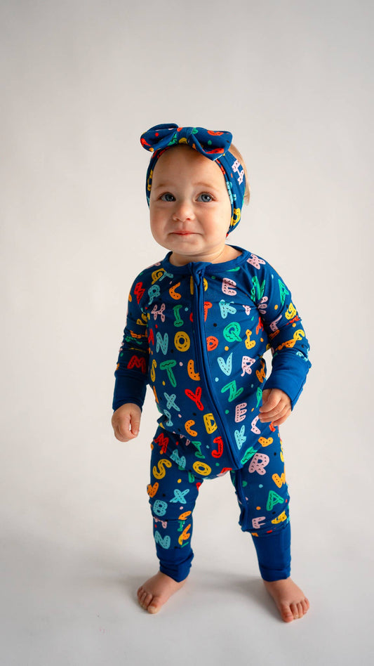Back to School Alphabet Zippy Bamboo Pajamas