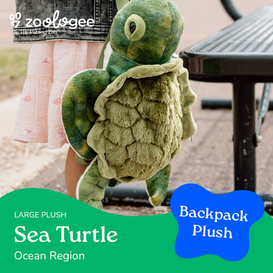 Sea Turtle 20" Wearable Plush Animal Backpack