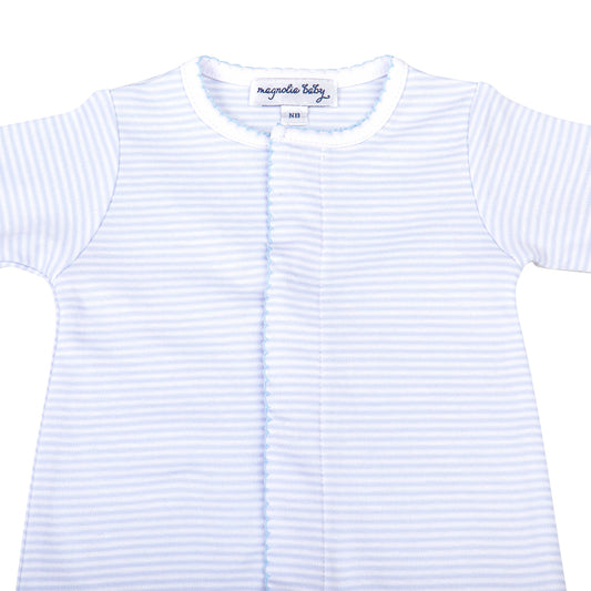 Mini Stripes Footie - Blue