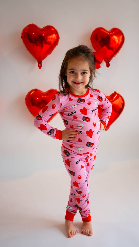 Valentine's Day Love Letters Two-Piece Bamboo Pajamas