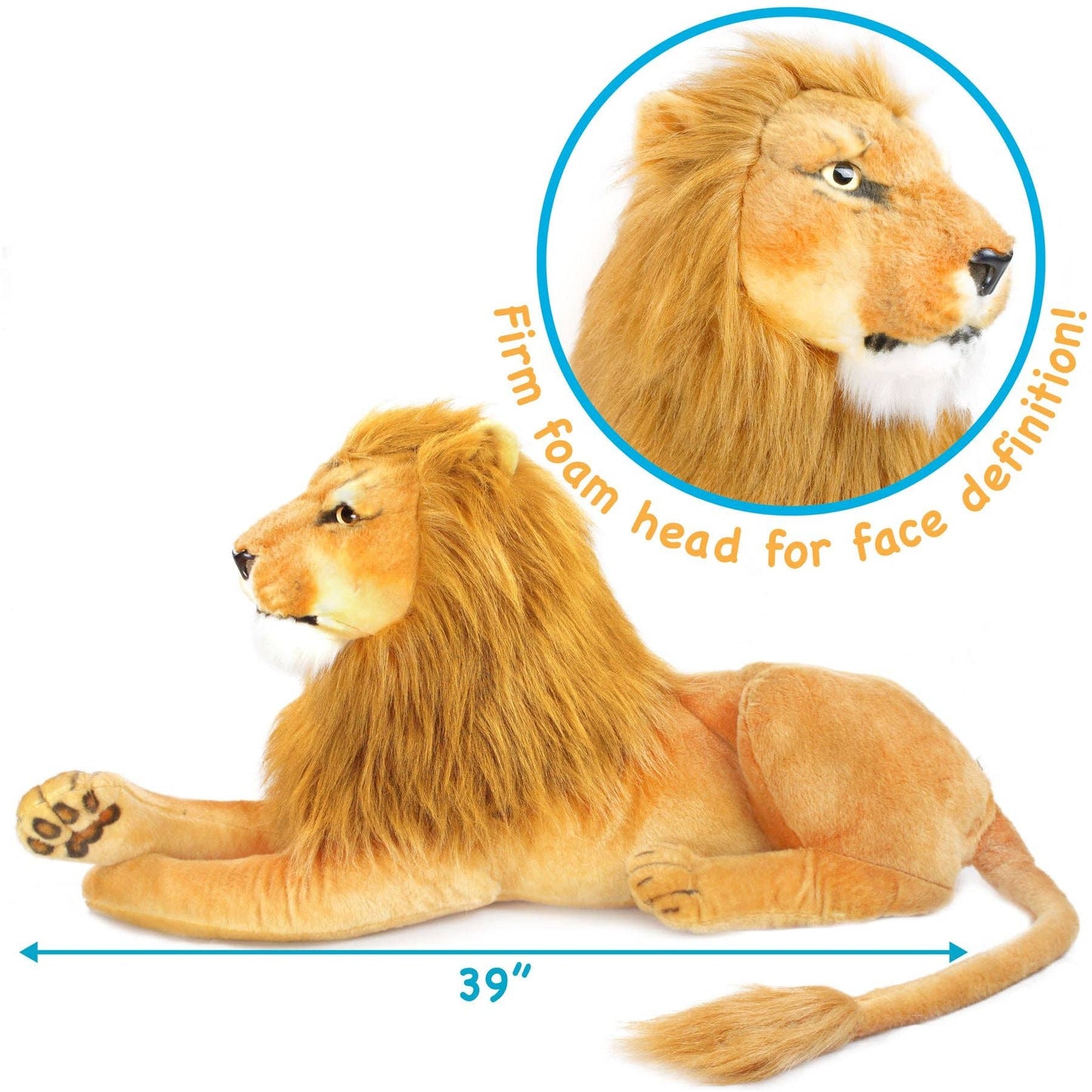 Lasodo The Lion | 39 Inch Stuffed Animal Plush