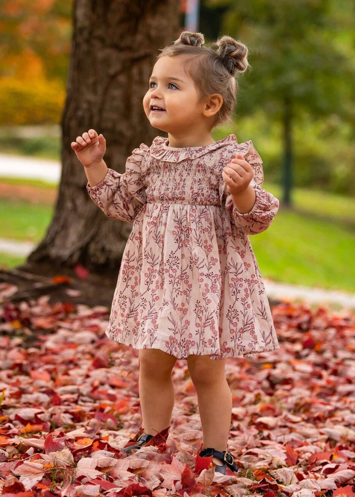 Autumn Floral Long Sleeve Dress