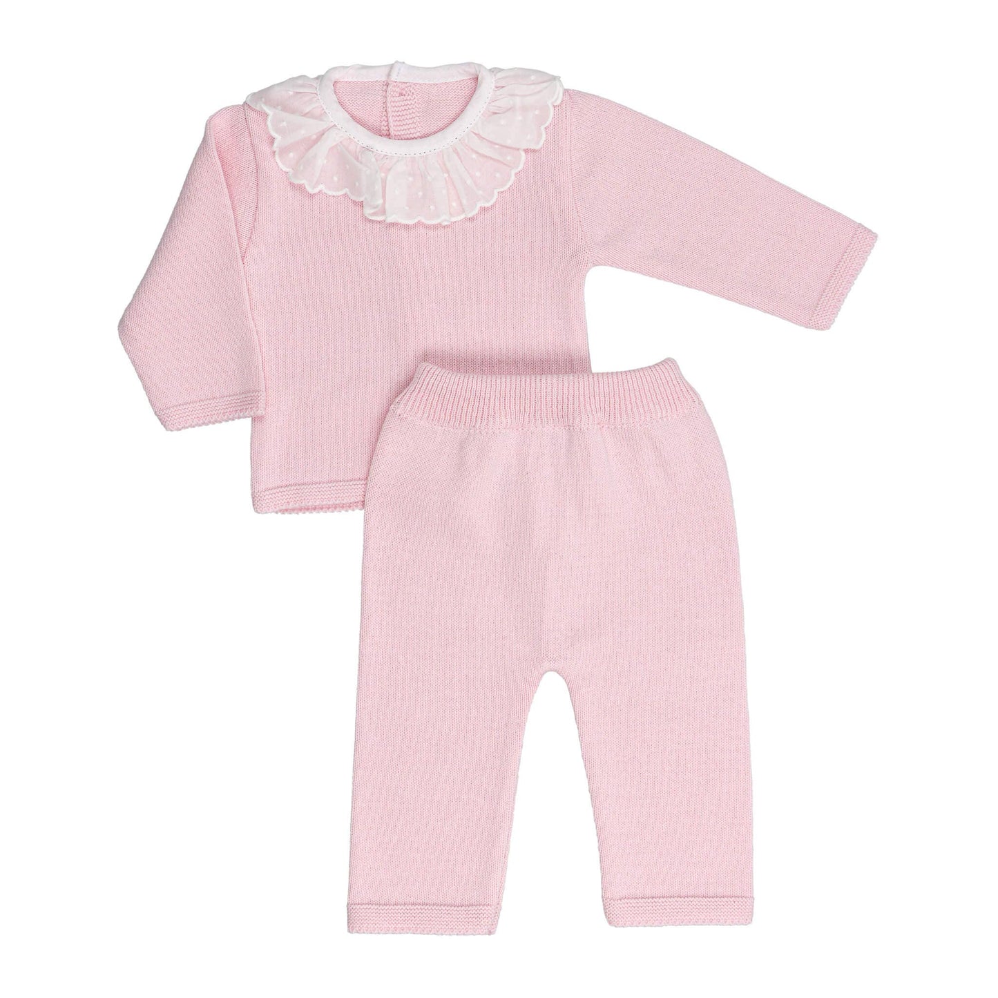 Baby Ruffle Collar Knitted Sweater and Pants Set