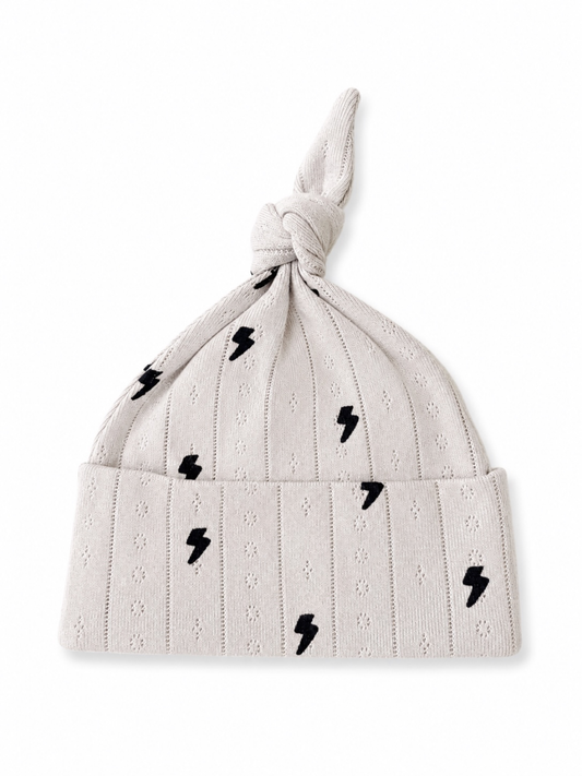 Lightning Bolts / Organic Pointelle Beanie