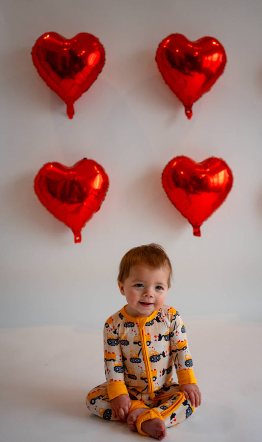 Valentine's Day Construction Bamboo Zippy Pajamas