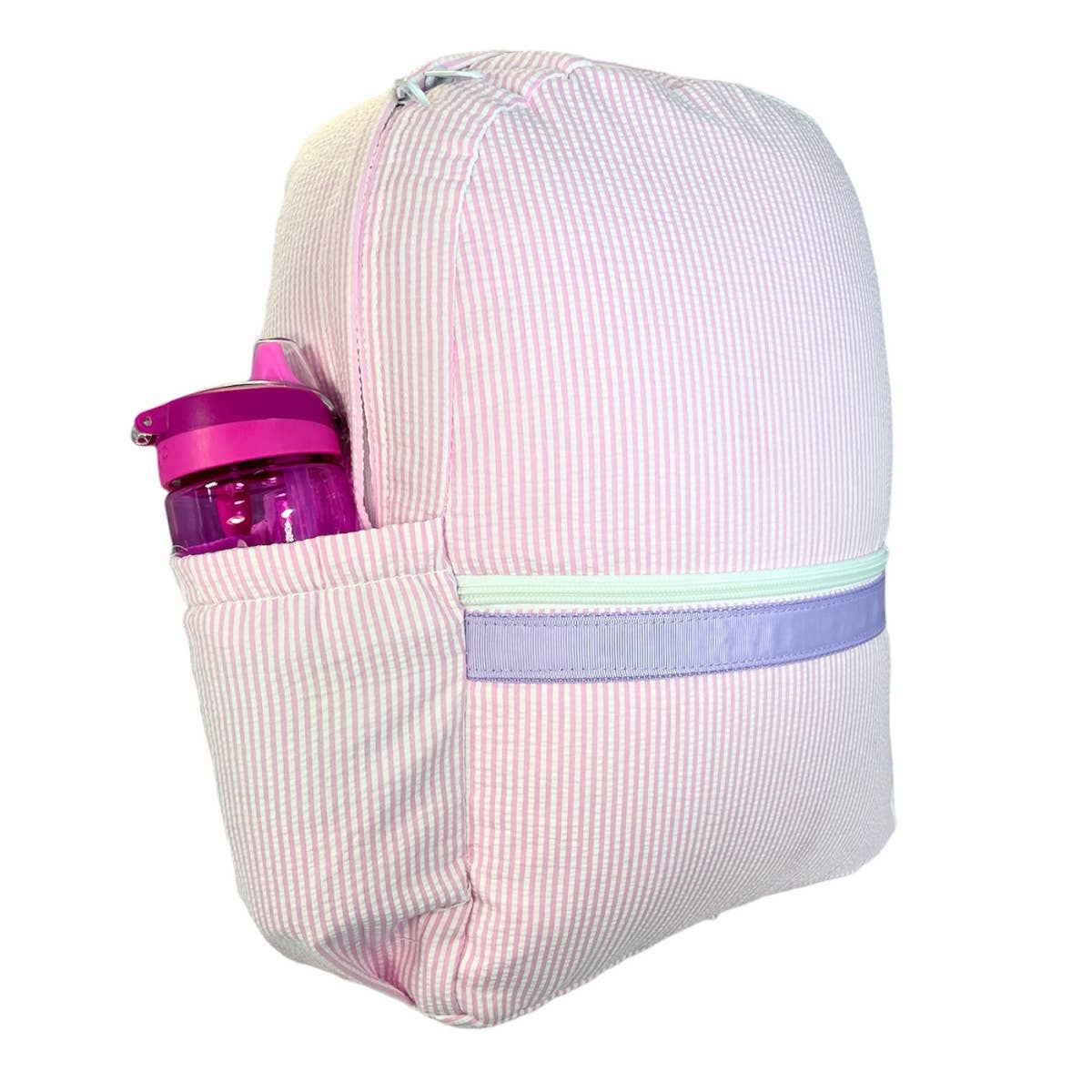 Seersucker Medium Backpack w/ Pocket | Mint
