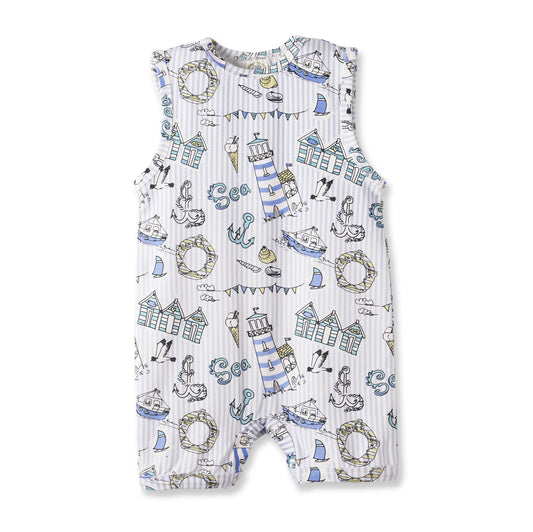 Seashore Shortall Romper – Bamboo Baby Neutral One Piece