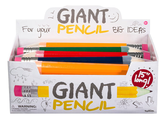Giant Pencil, 15", Assorted Colors