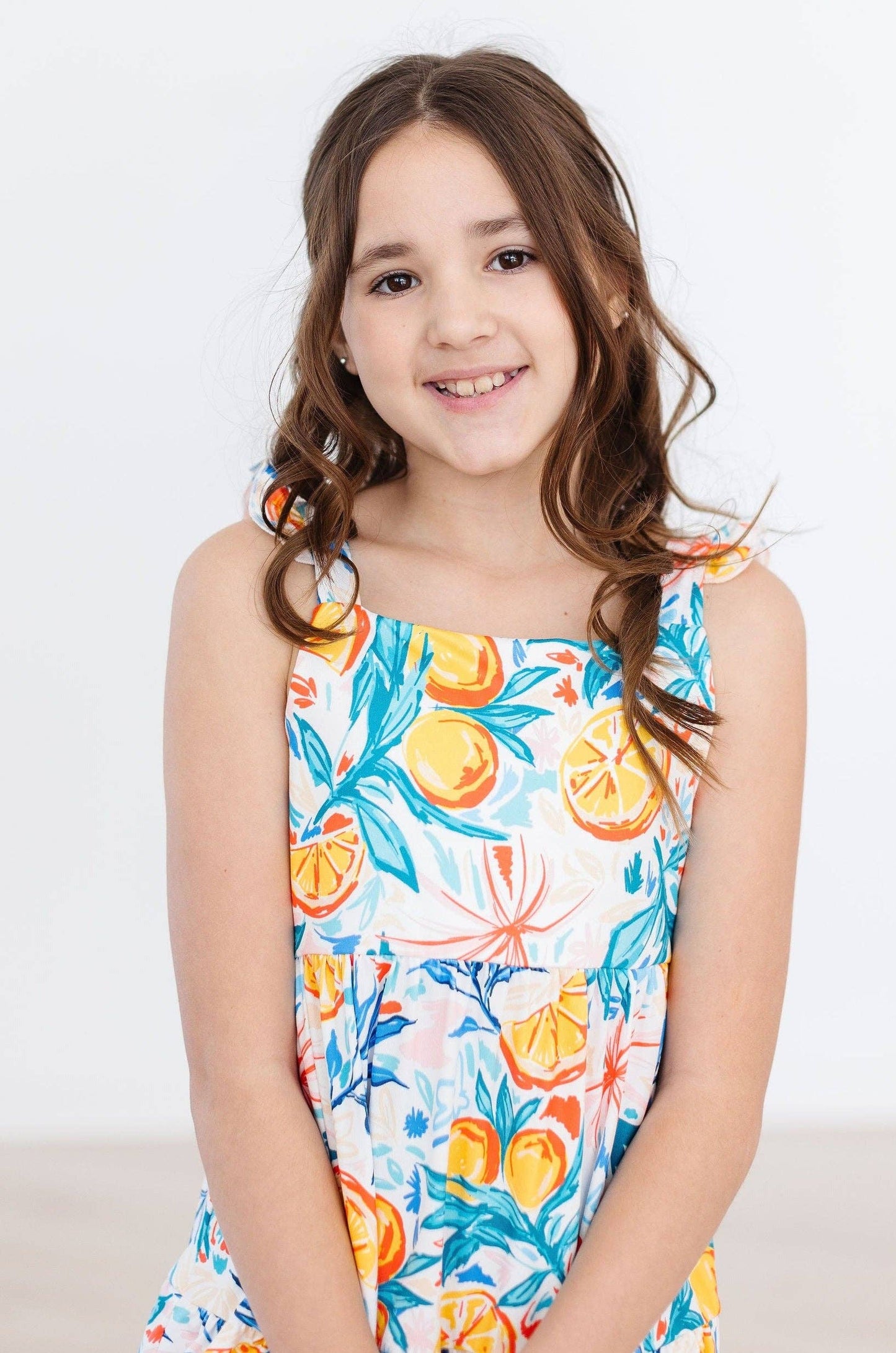 Tropical Summer Ruffle Maxi Dress