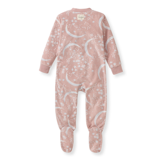 Celestial Moon polarbee™ Repreve® Fleece Pajamas - Organic Rose
