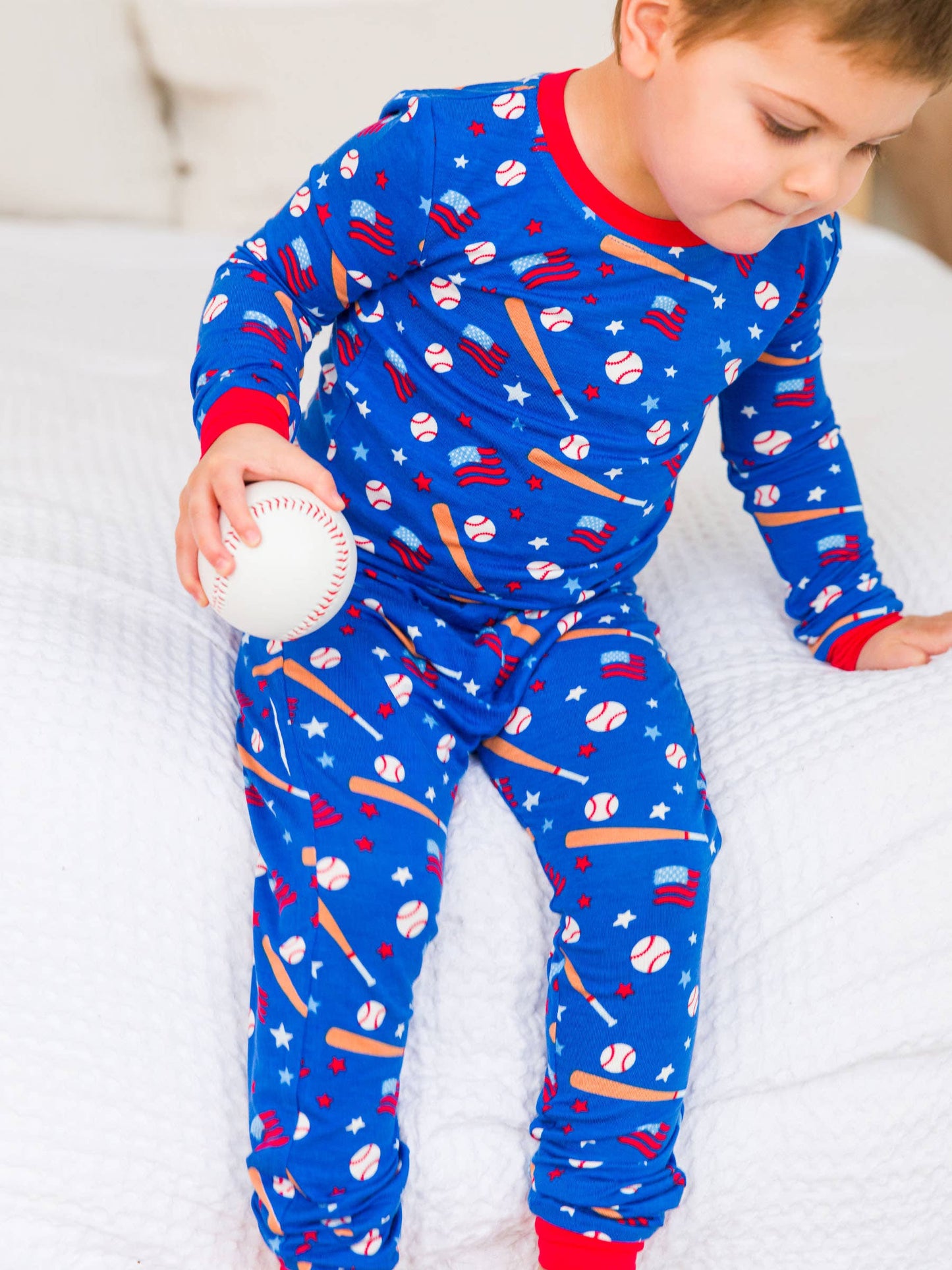 Boys Play Ball Bamboo Viscose Long Sleeve Pajama Set