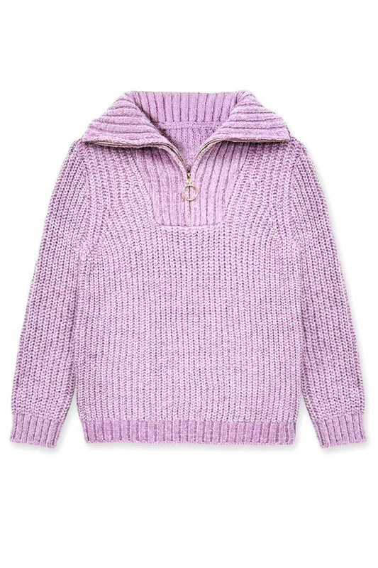 Zip Front Lurex Sweater