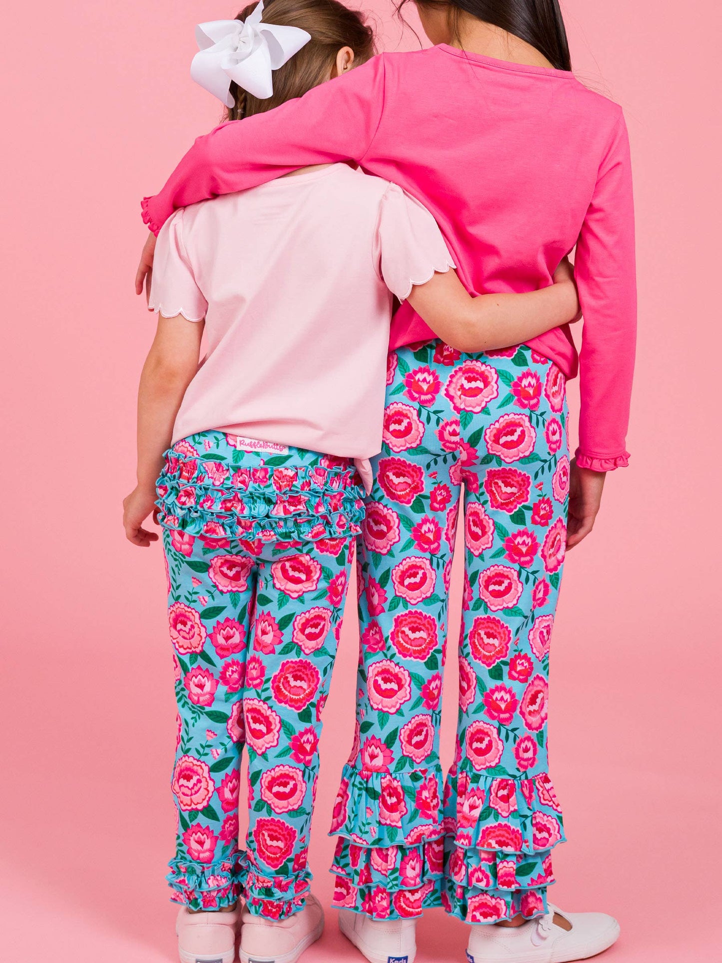 Girls Bright Blossoms Ruffle Flare Pants