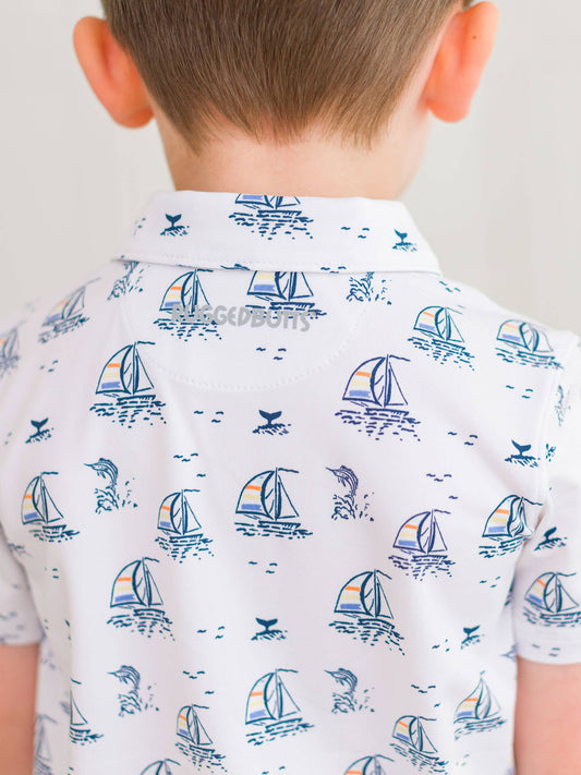 Sailing the Seas Knit Short Sleeve Performance Polo