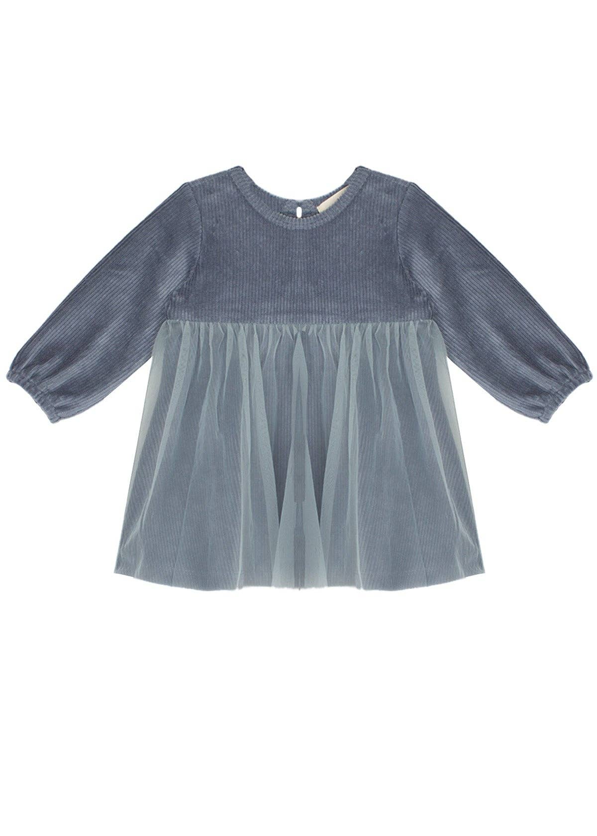 Skylar Blue Suede Dress