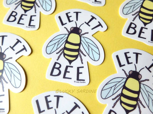 Let It Bee, Honeybees, Bumble Bees, Garden Vinyl Sticker