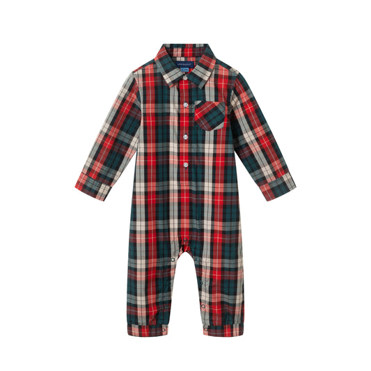 Infant Plaid Shirtall | Red