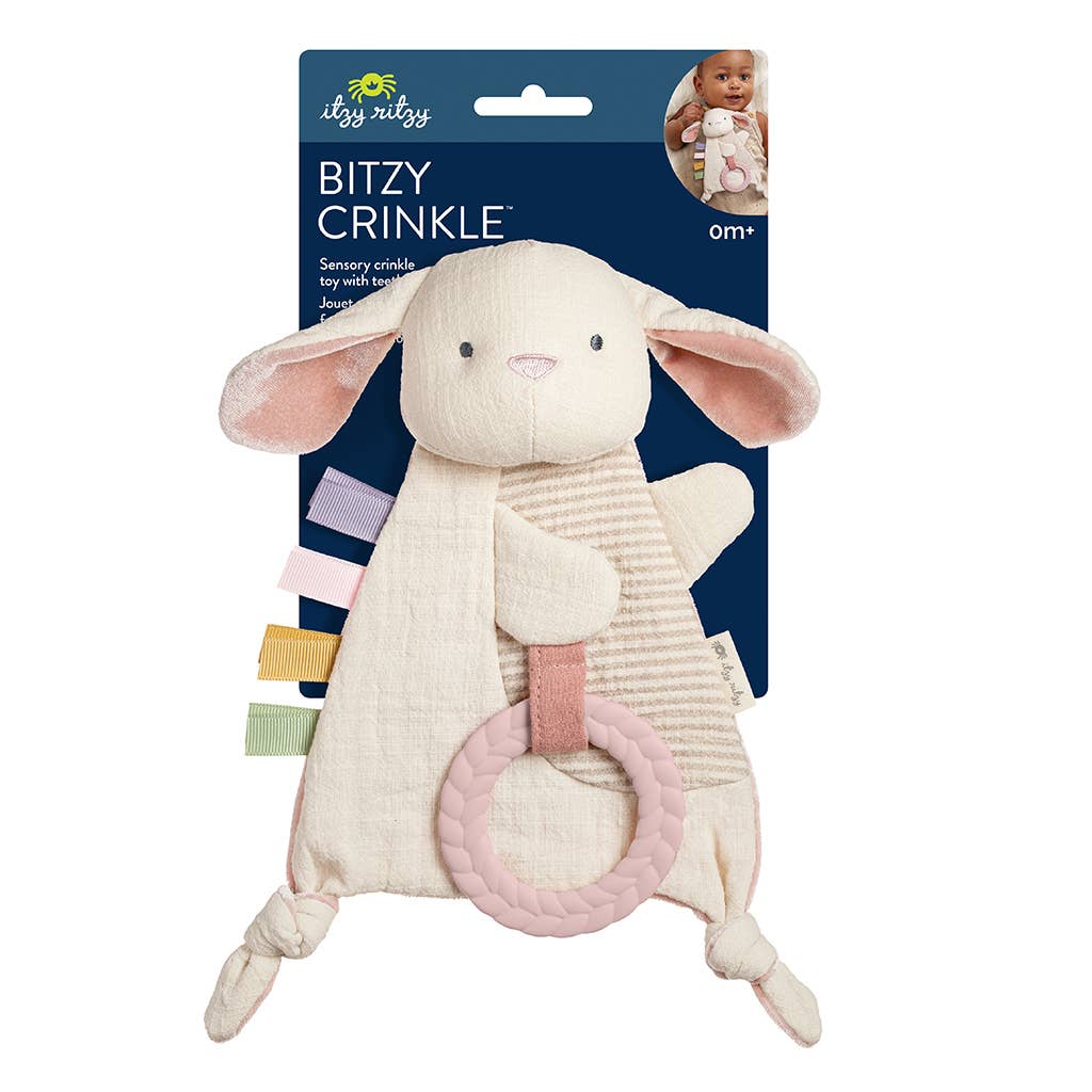 Bitzy Crinkle™ Dino Sensory Toy with Teether