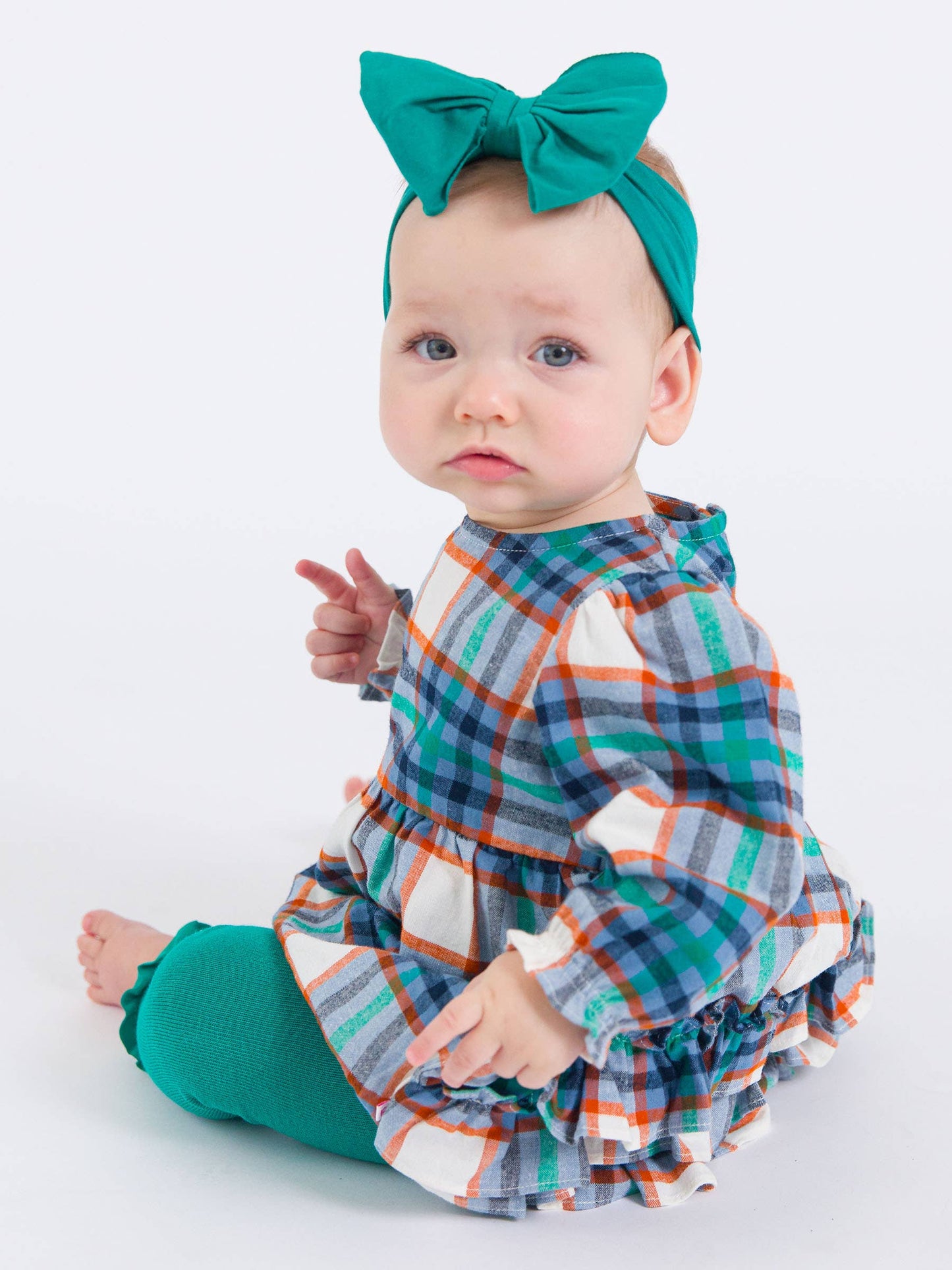 Peyton Plaid Woven Long Sleeve Bubble Romper