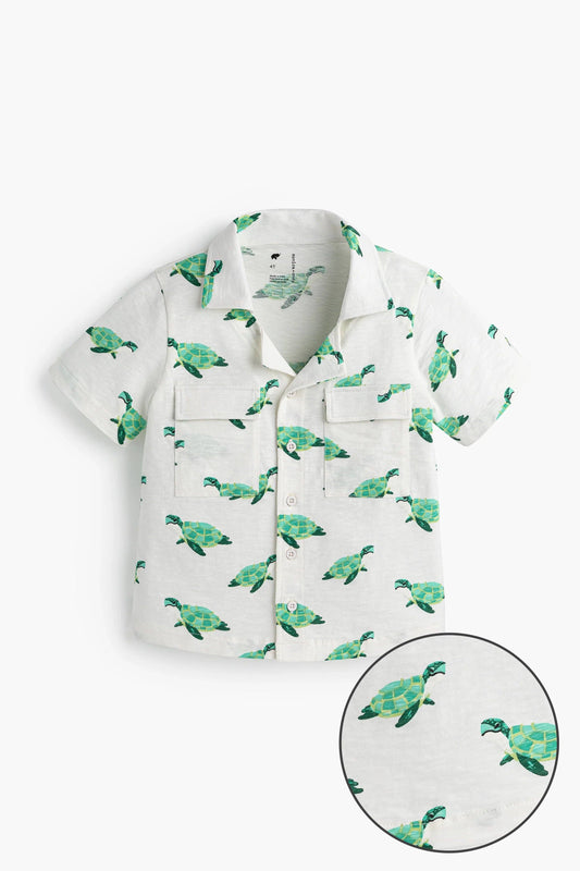 Toddler + Kid Camp Shirt- Sea Turtles