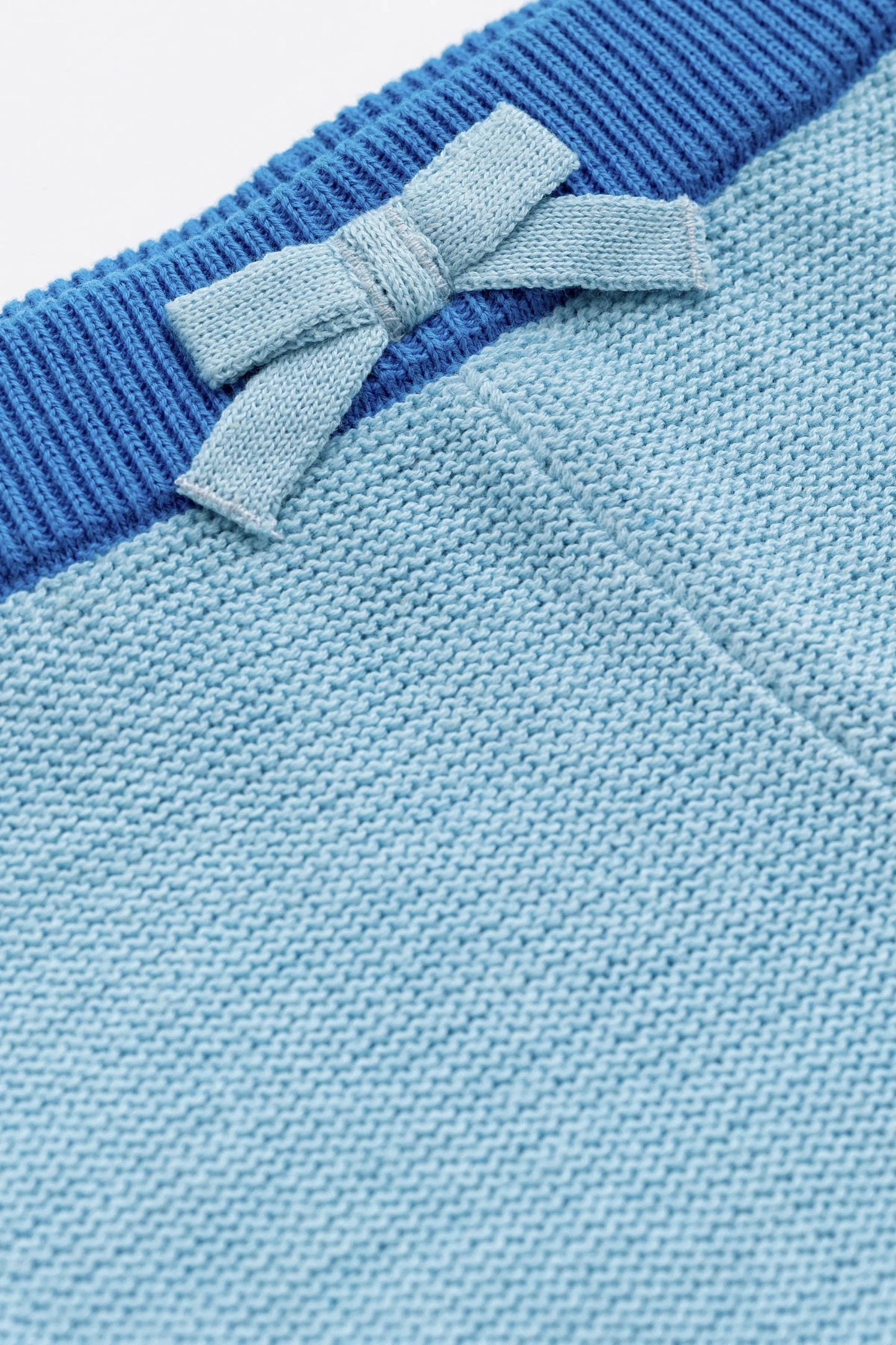 Little Darling Knit Top + Bottom - Blue Snowflake on Blue