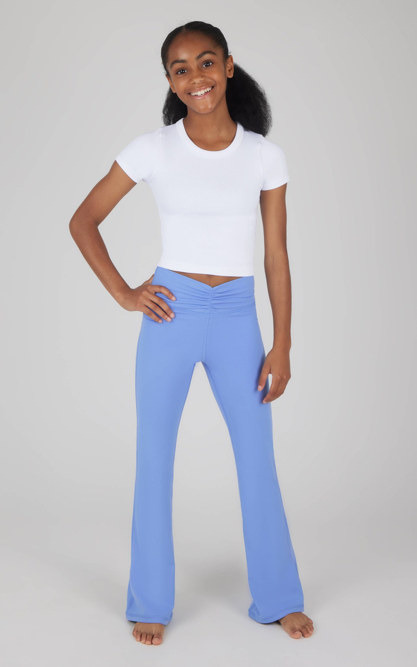 Girls Lux Everyday Waist Band Ruching Flared Pant