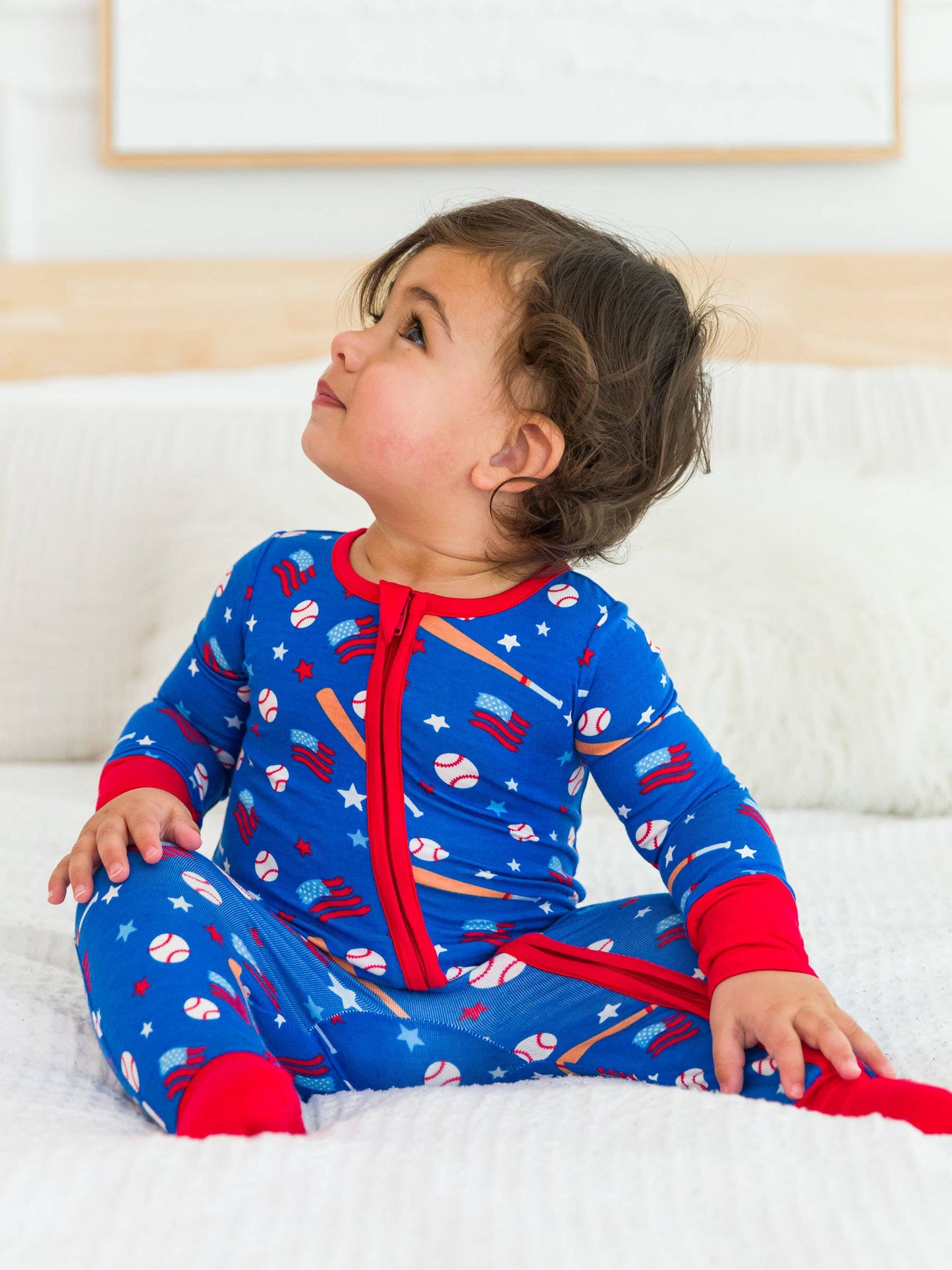 Baby Boys Play Ball Baseball Convertible One Piece Pajamas