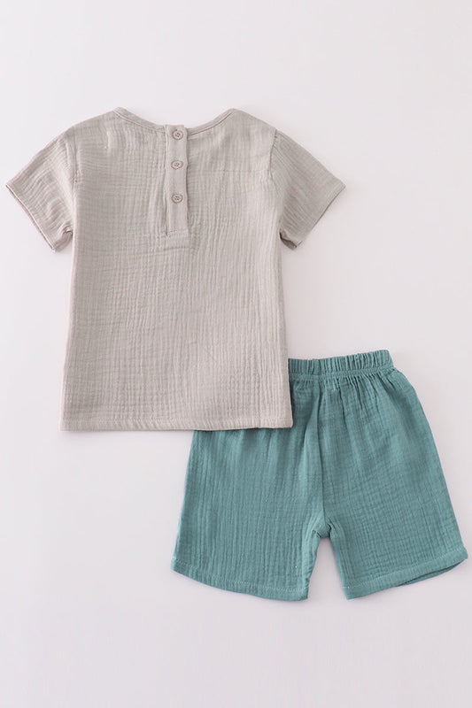 Premium Muslin Boy's Short Set