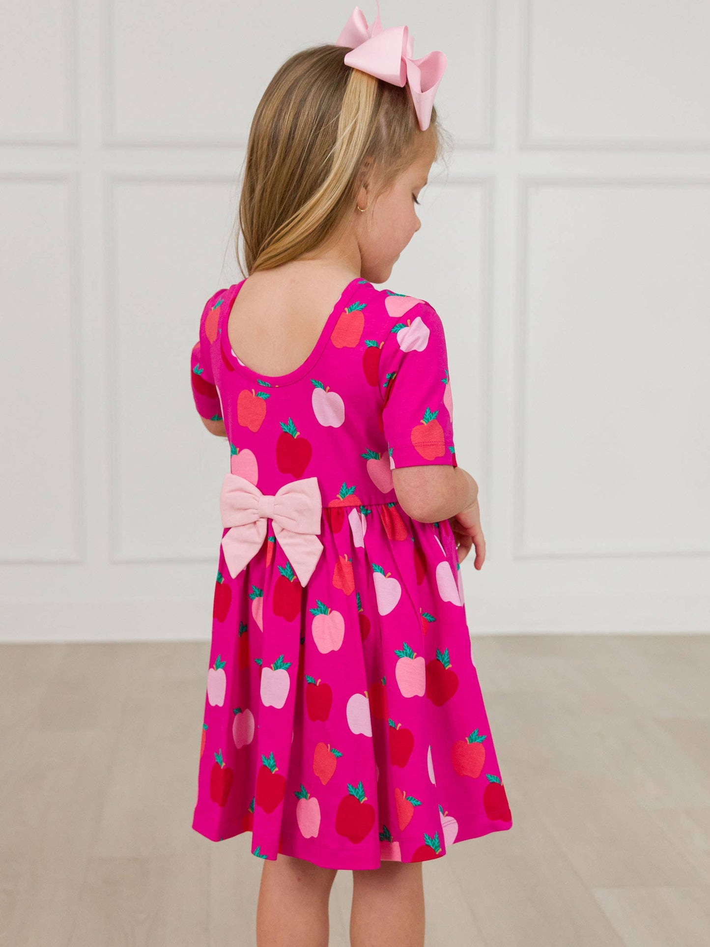 Girls Apple of My Eye Short Sleeve Knit Twirl Dress