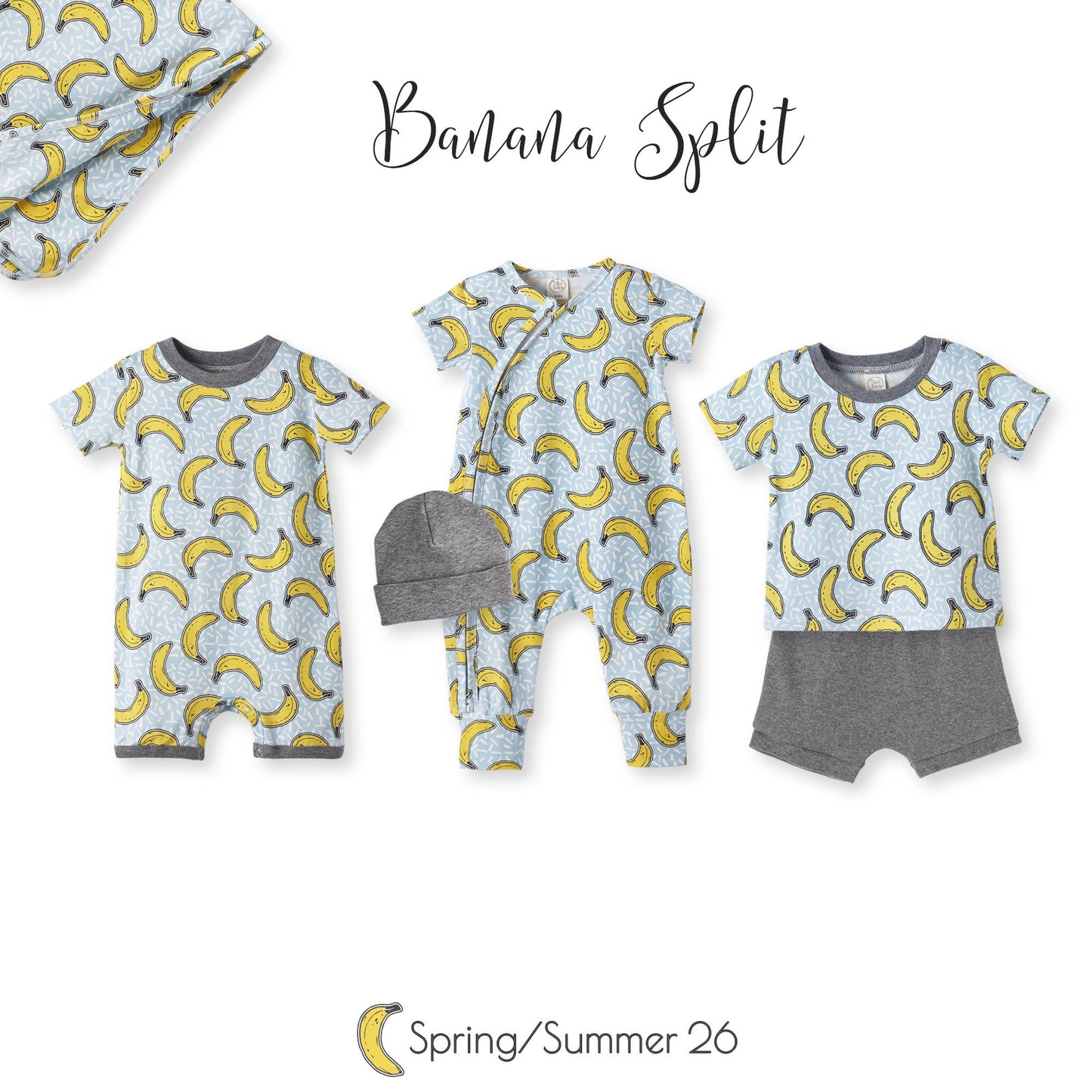 Banana Split Soft Bamboo Shorty Romper