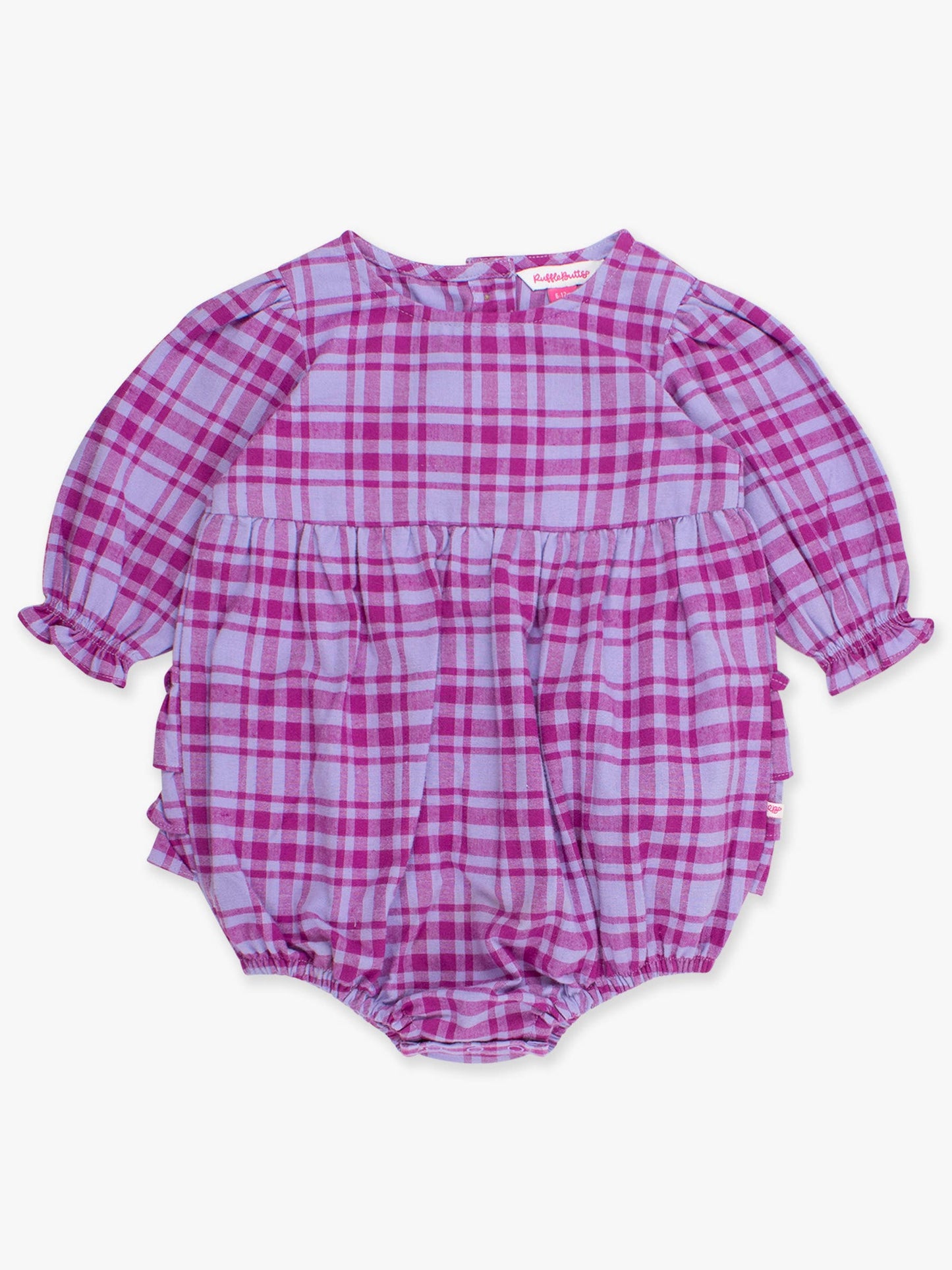 Harper Plaid Woven Long Sleeve Bubble Romper