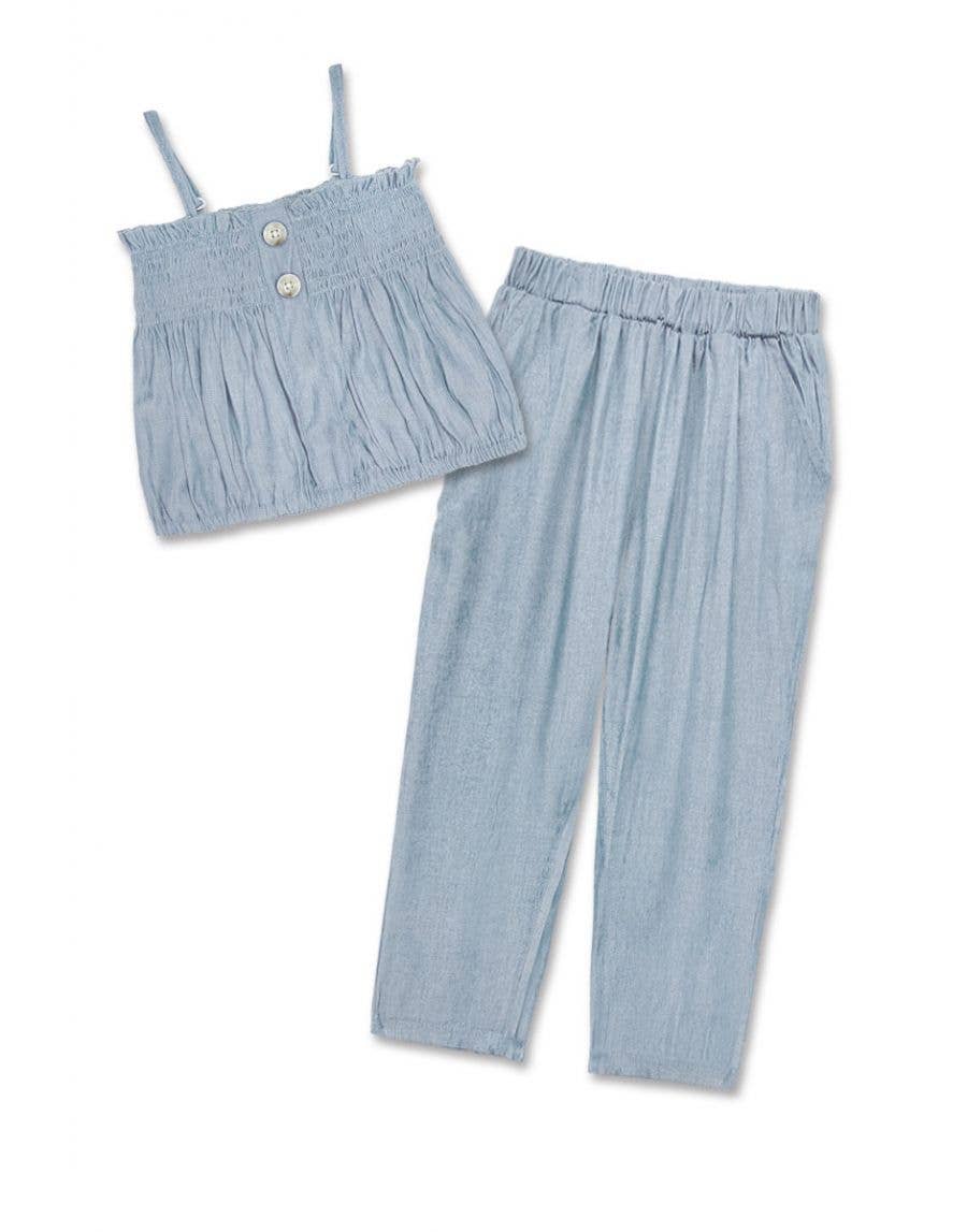 2 Piece Chambray Pant Set