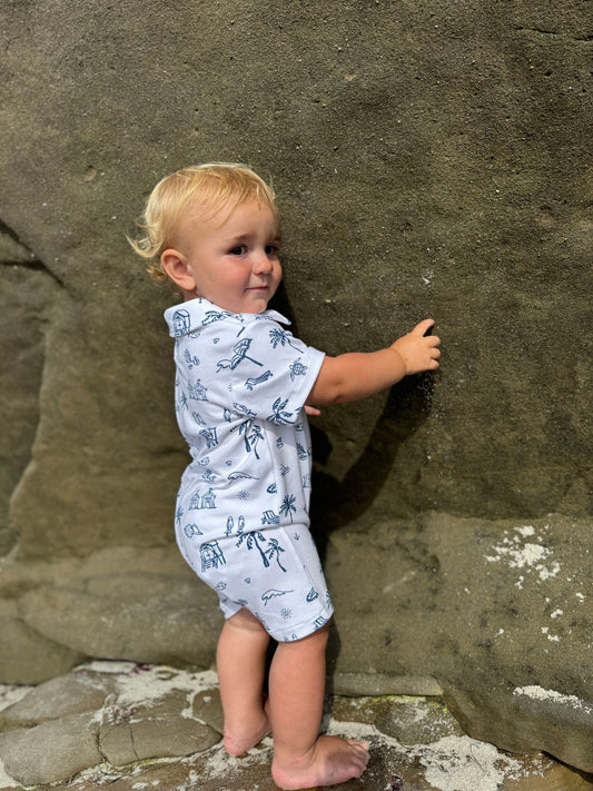 Drift Printed Romper- Beachy