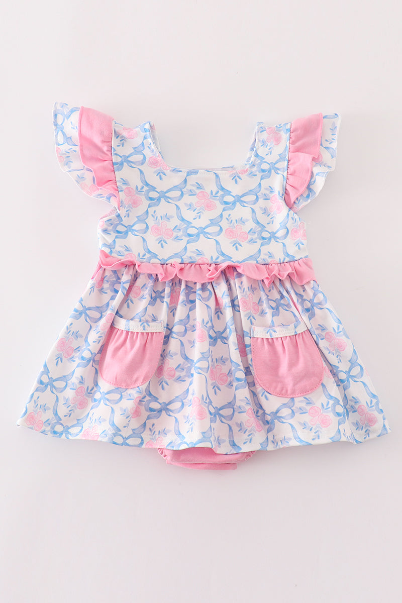 Pink Bow Ruffle Bubble