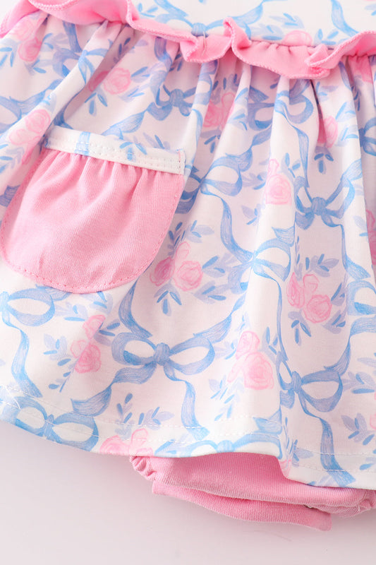 Pink Bow Ruffle Bubble