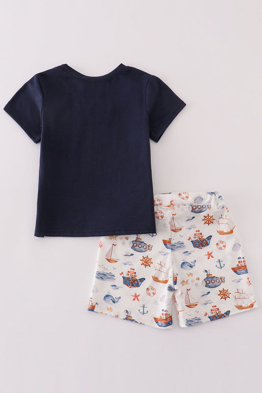 Beach Print Boy Set