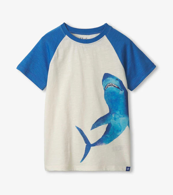 Blue Shark Raglan Tee