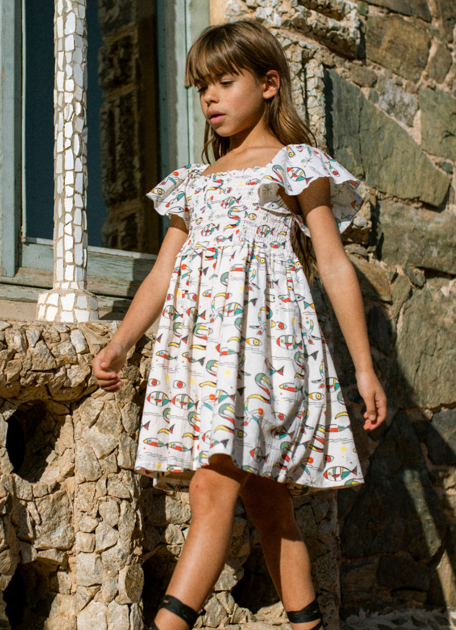Flutter Sleeve Dress- Mar de Miro