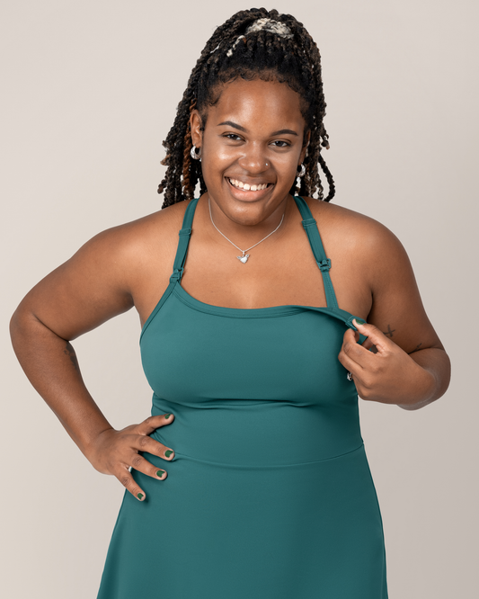 Stevie Active Racerback Nursing Dress | Teal