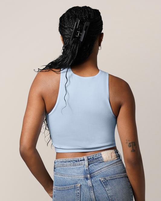 Sublime® Bamboo Hands-Free Pumping Longline Bra Top | French Blue